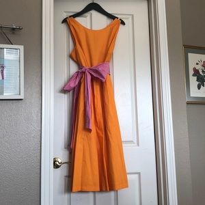 J. Crew orange and pink dress